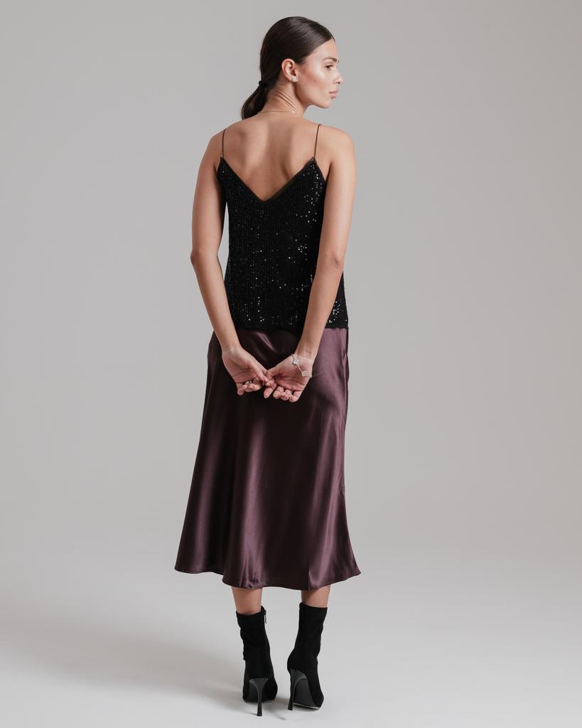 Tank Top with Sequins Mira Mia 265232 S Black