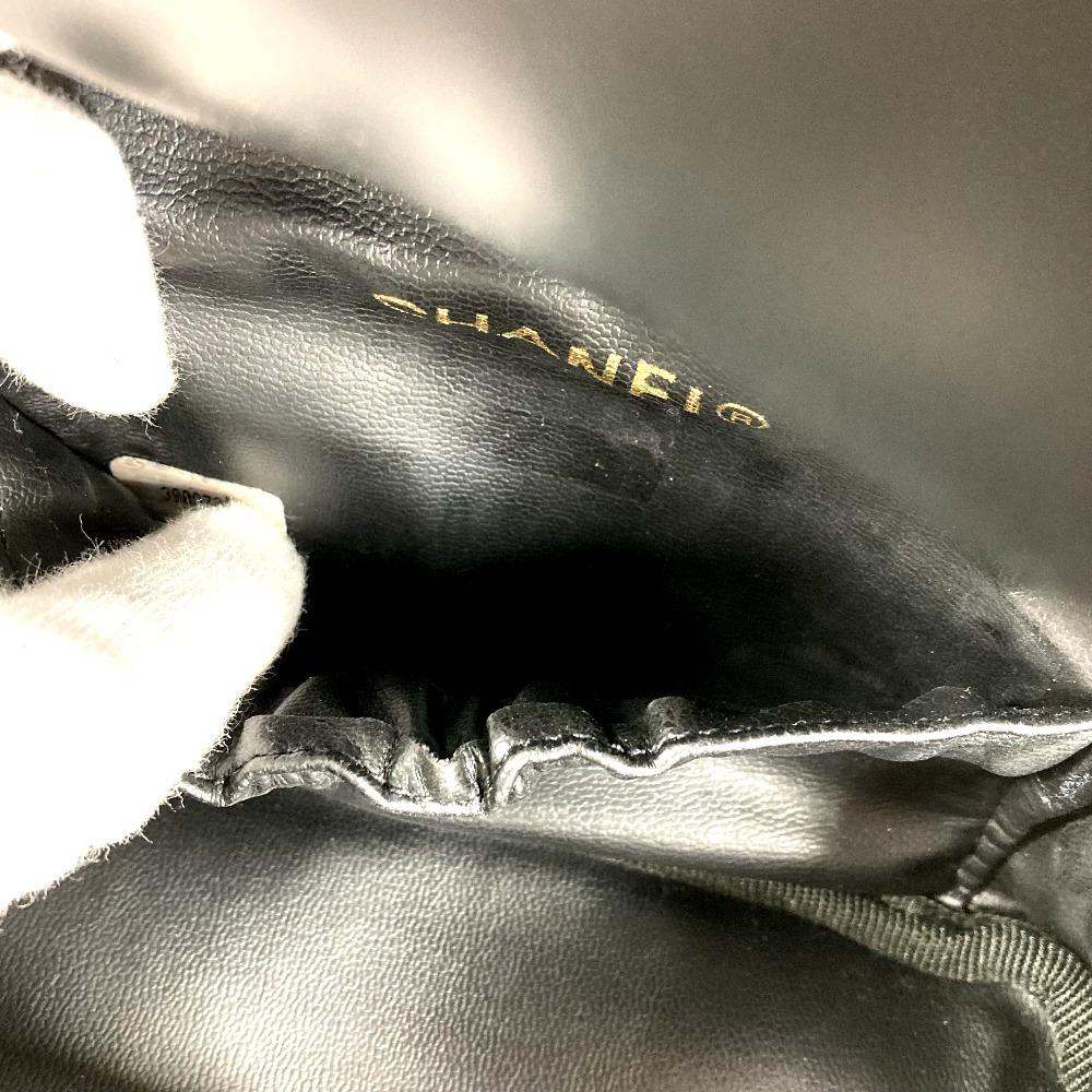 CHANEL Monogram Vanity bag CC CC Mark logo Bag Hand Bag Hand Bag enamel Black