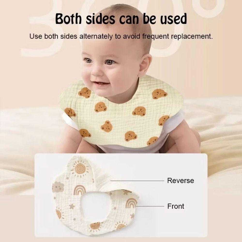 Soft Cotton Baby Bib 6 Layer Feeding Bib Adjustable Kids Saliva Towel  Newborn