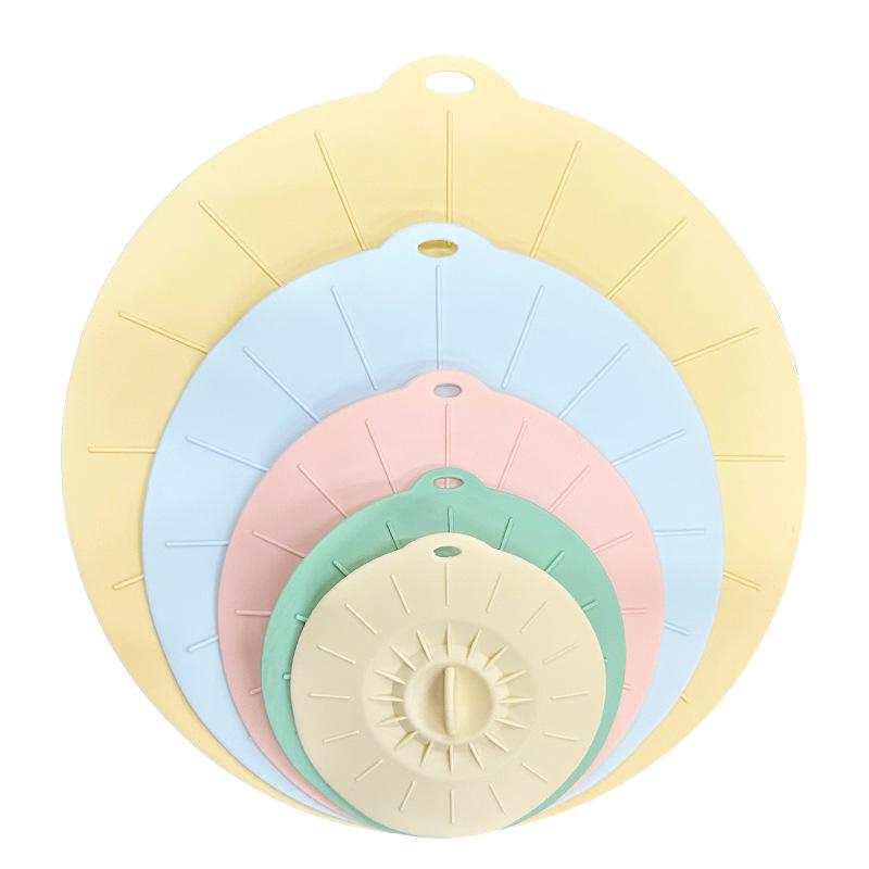 Set de 5 capace din silicon pentru păstrarea prospețimii: Etanș, rezistent la căldură, ușor de curățat