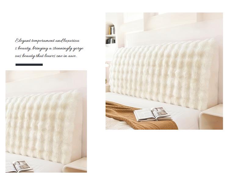 Elastic Upholstered Headboard Cover - Soft, Dustproof & Thickened Protector for Solid Wood Headboards