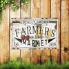 Personalized Farmer Market Metal Sign, Custom Garden Store Logo Wall Art
