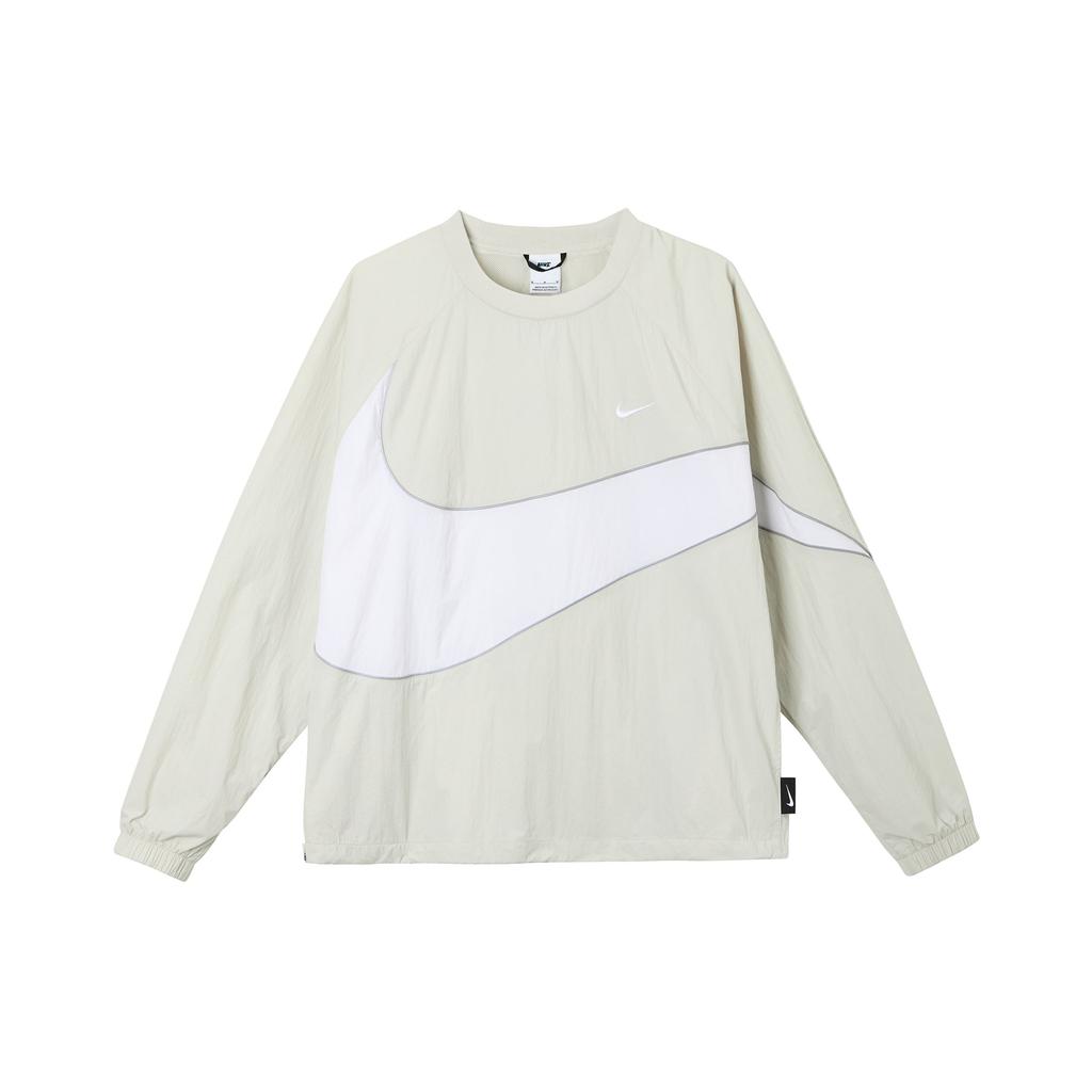 Nike Swoosh Color-Block Logo Print Crew Neck Sweatshirt Men Tops Light-Bone DX0661-072
