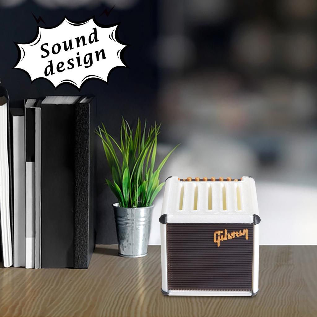 3D tištěná Ukulele kytara Pick Storage Box Příslušenství Simulační reproduktor Stolní ozdoby Dárek