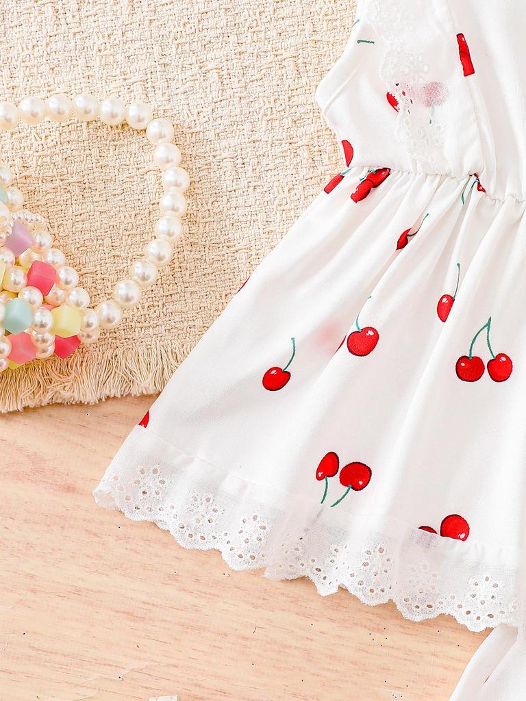 Baby Girl Floral Lace Short Sleeve Outfit Set