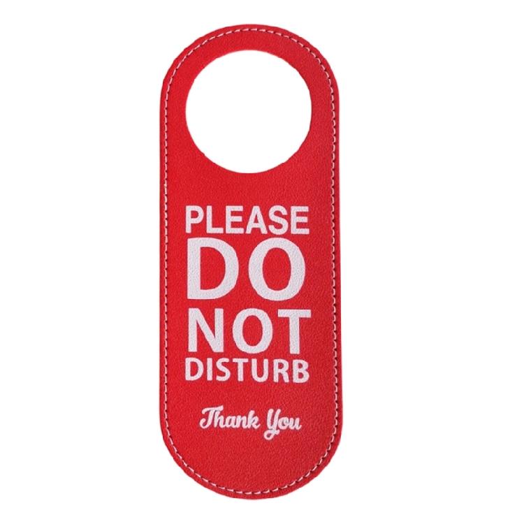 Reuseable PU Leather Double Sided Office Door Sign For Meeting Room Privacy Do Not Disturb Knock Please Hanging Sign