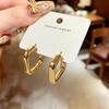 Gold Geometric Irregular Earrings - High-End Simple Style Women's Versatile Ear Jewelry
