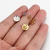 5Pairs Stainless Steel Embossing Round Ear Studs Ear Plug Set Earring Posts Back Stoppers Earrings Piercing DIY Jewelry Making
