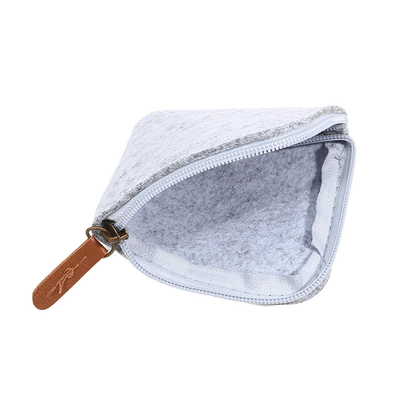 1 Stück Kompaktes Damen Herren Kurzes Kartenetui Geldbörse Filz Kleingeldfach Tragbare Reißverschluss Münzbörse