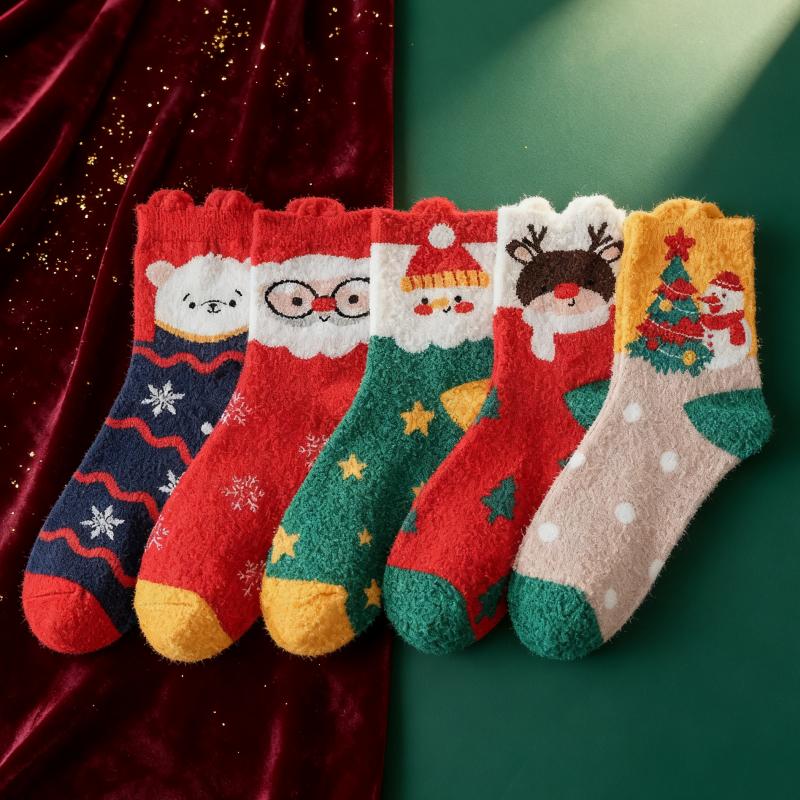 5 Pairs of Socks with Random Patterns In Stock, Christmas Socks, Creative Novelty Socks, Christmas Gift Socks, Best Gift for Thanksgiving, New