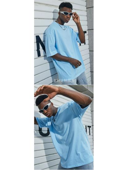 Men's Pure Cotton Oversized Heavyweight T-Shirt - Plus Size Solid Color Short Sleeve Trend