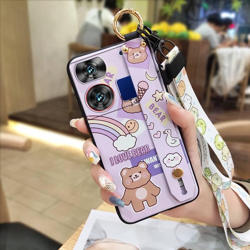 Soft Case Ring Phone Case For ZTE Nubia Z60 Ultra Back Cover Fashion Design Lanyard Waterproof Anti-knock Wrist Strap