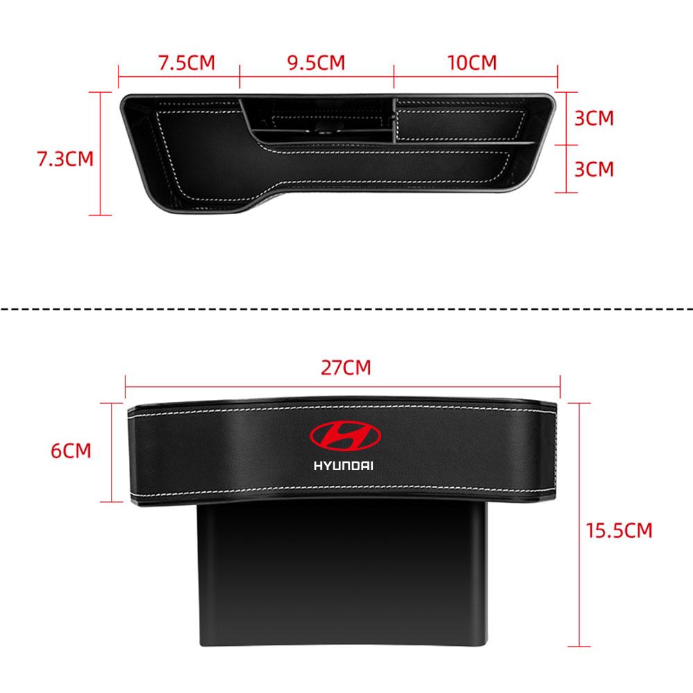 NEW Car Seat Gap Storage Box Leather Storage Box Auto Accessories For Hyundai Sonata GDI Elantra Santafe Accent Tucson Solaris Y3