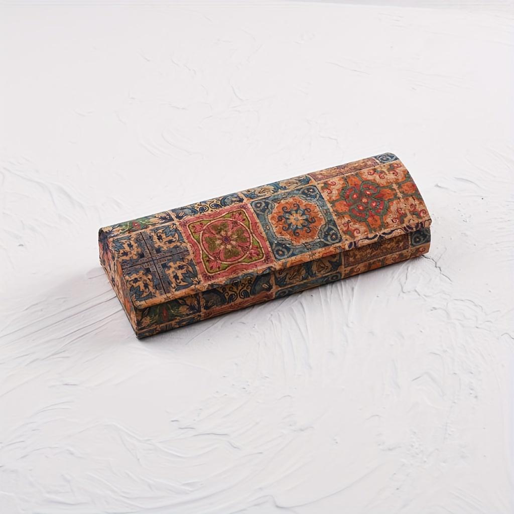 1PC Retro Ethnic Style Glasses Case Ancient Mural Pattern Myopia Glasses Sunglasses Sunglasses Ladies Men's Universal Glasses Case