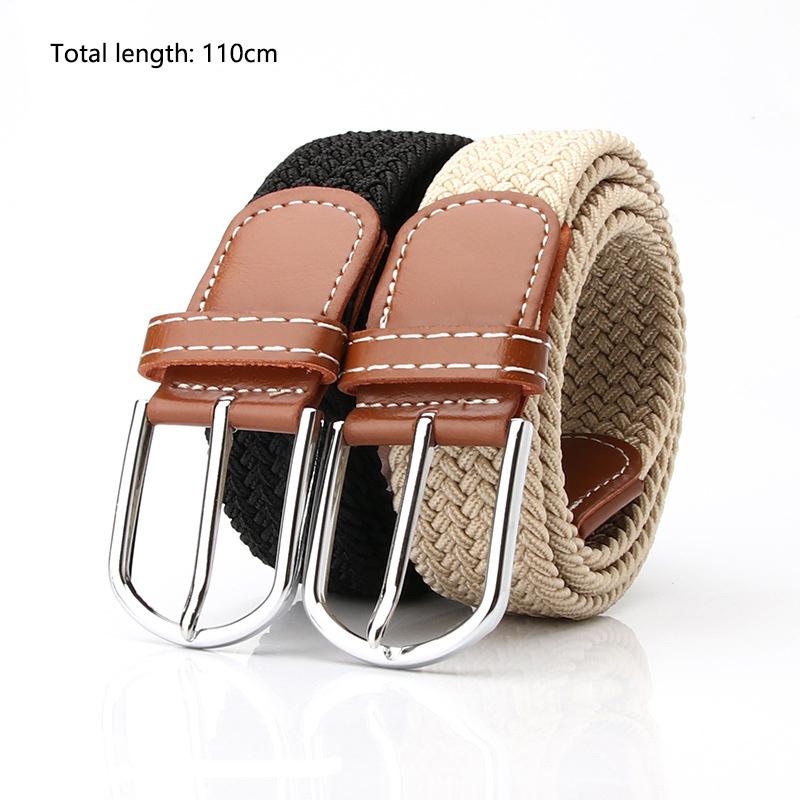 No Holes No Punching Woven Belts Elastic Stretch Canvas Belts Women's All-Match Student Pants Belts