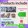 6PCS DIY Diamond Painting Greeting Card Set Diamond Art Greeting Cards for Birthdays Thanksgiving & Special Occasion