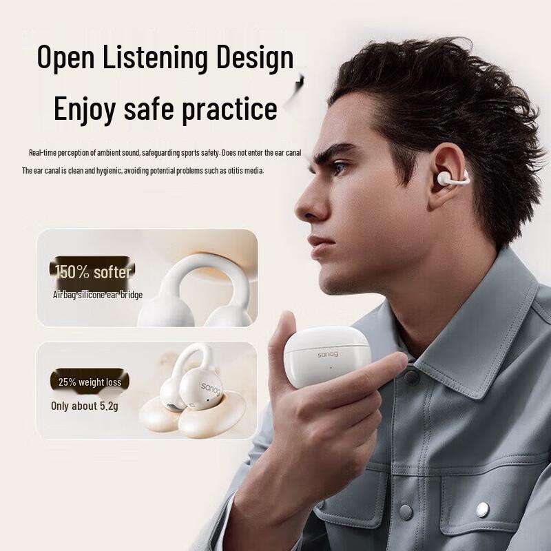 Saina Z60S Open-Ear Clip-On Bone Conduction Headset