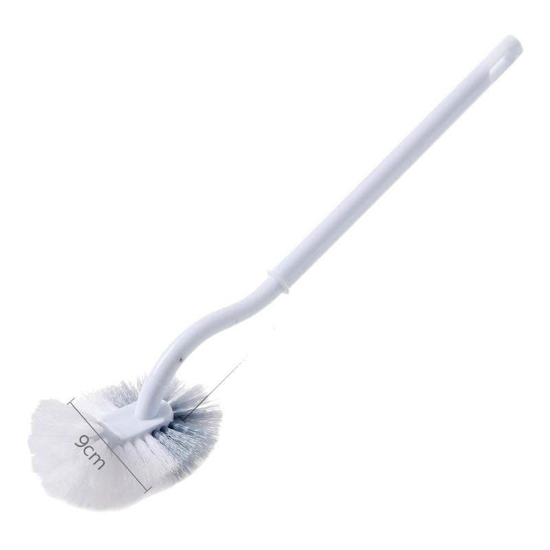 Curved Soft Bristle Toilet Brush with Long Handle for Deep Cleaning