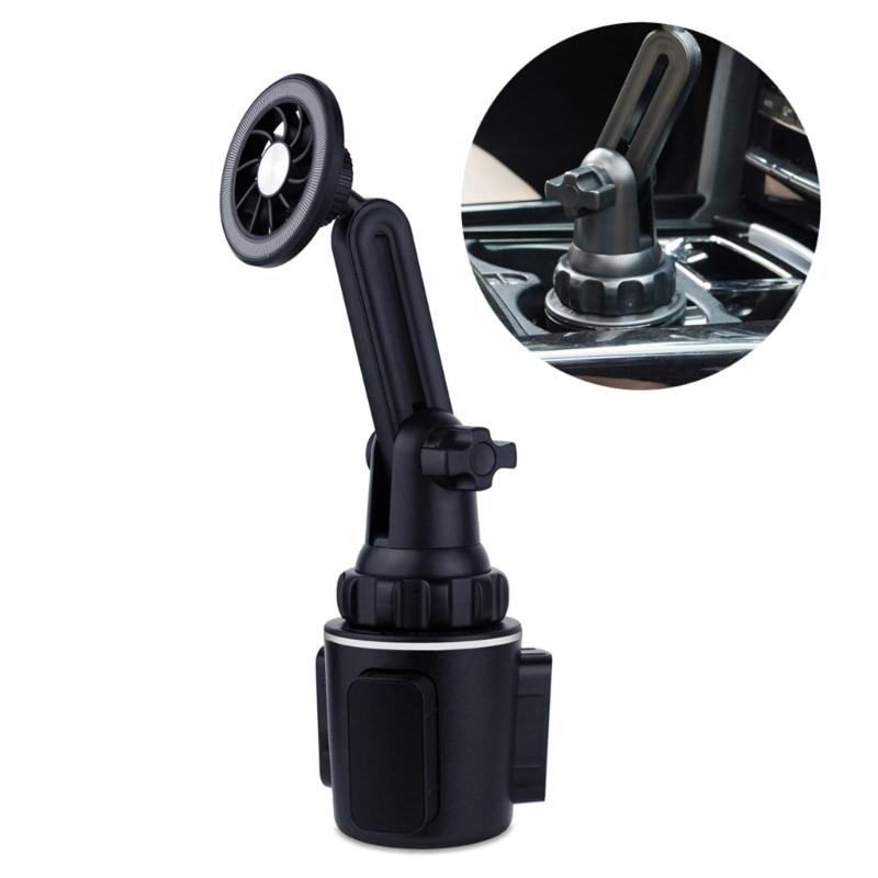 Magnetic Phone Mount for Vehicle Cup Holder Easy One Handed Operation Phone Stand Supports for 3 to 7 Inch Smartphones