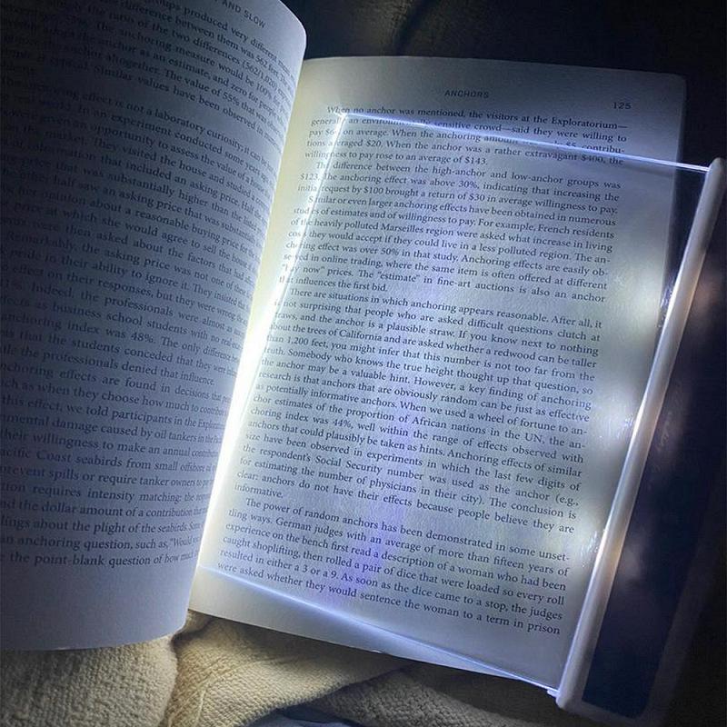 LED Book Reading 1PCS Transparent Flat Reading Light Student Night Light Portable Desk Lamp
