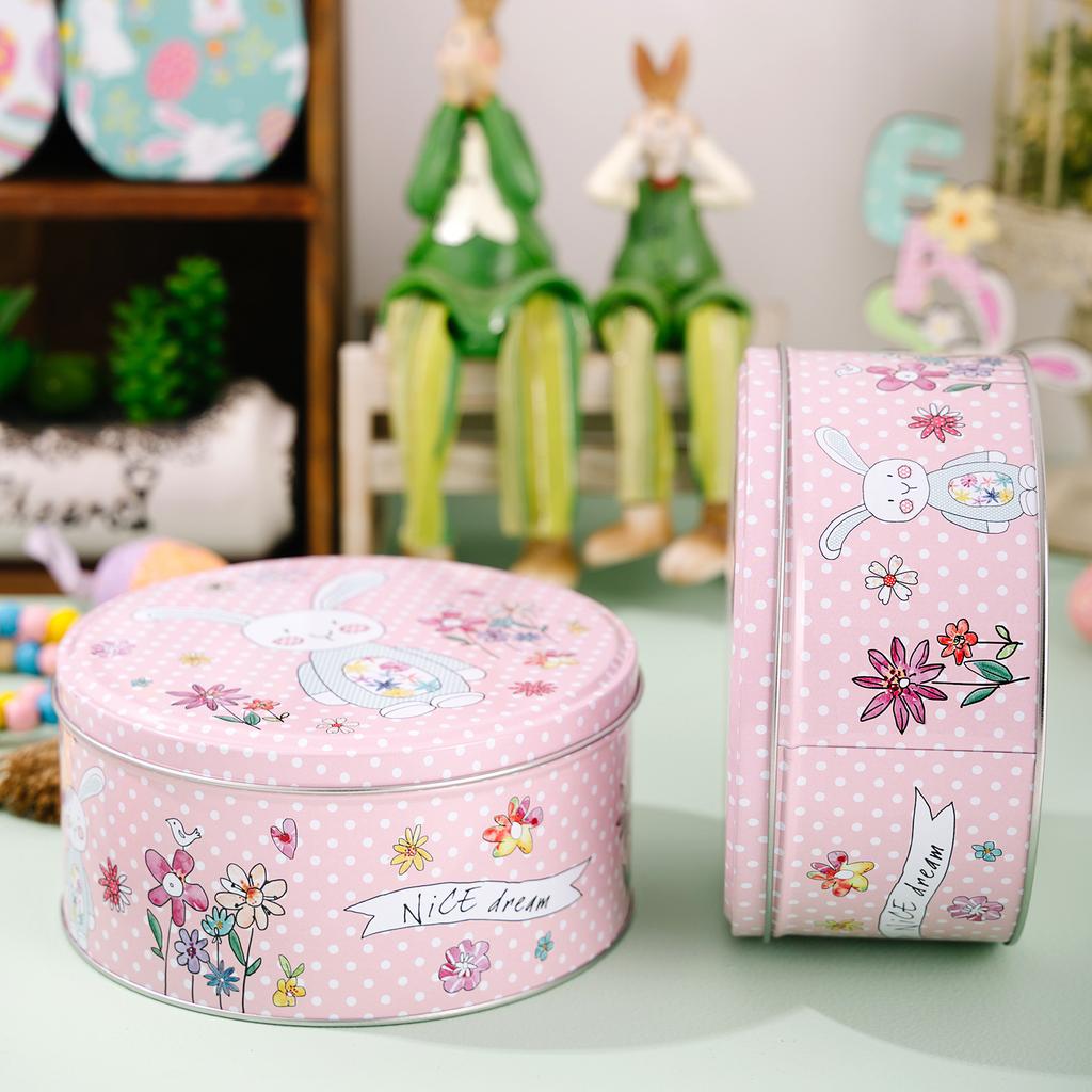 Easter Bunny Storage Box, Tin Cookie Box, Children's Gift Box, Candy Box