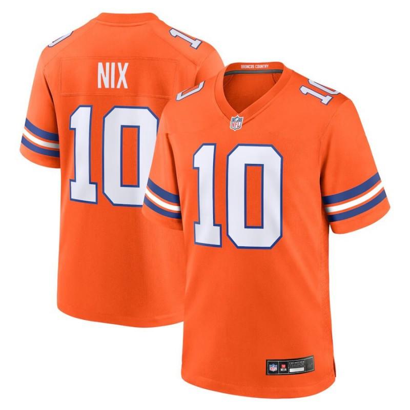 NFL Denver Broncos 10 Bo Nix Football Jersey Short Sleeve Men
