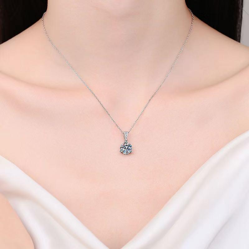 Korean Starry Sky Moissanite Necklace, S925 Sterling Silver, Luxury Design