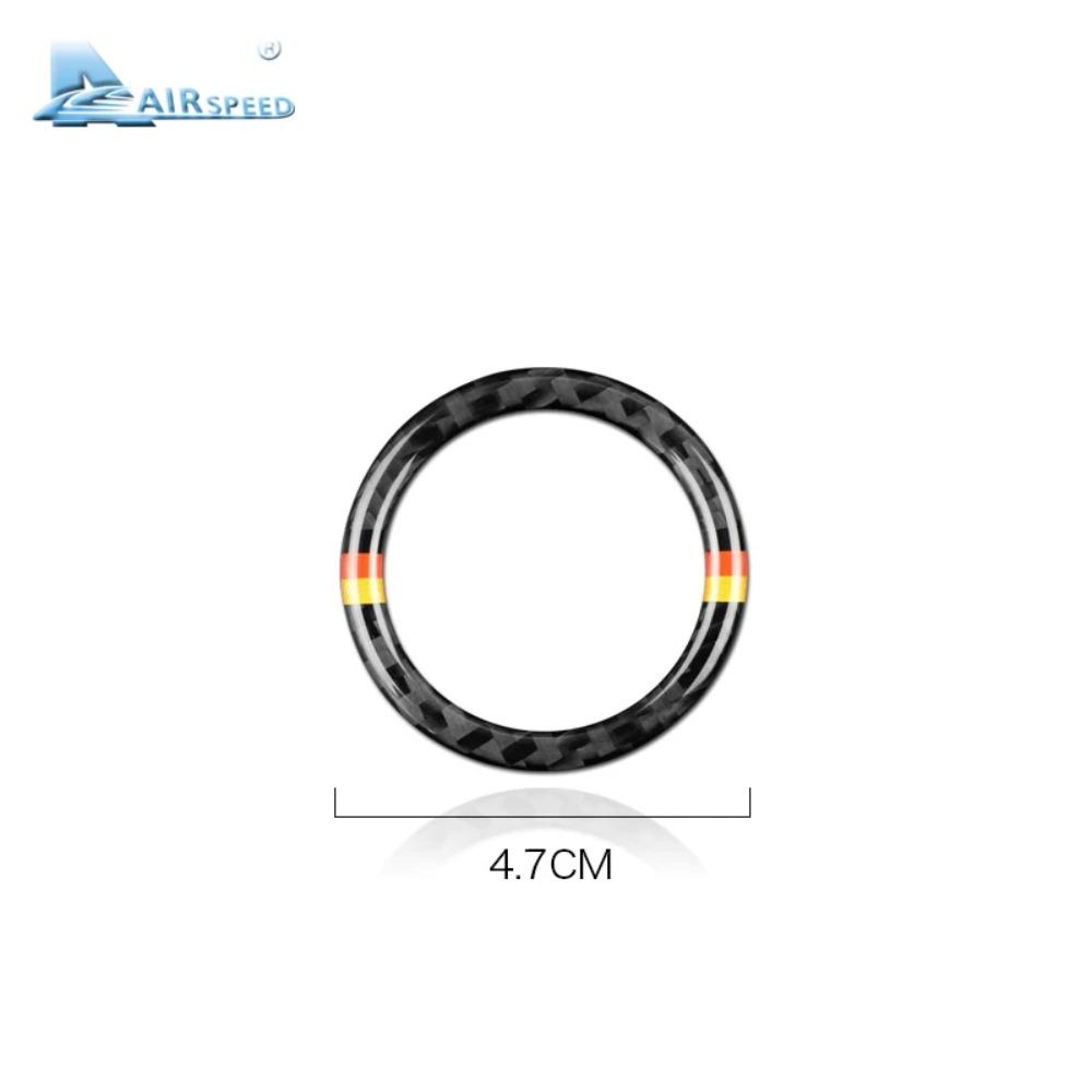 For Mercedes Benz C Class W205 C180 C200 E Class W212 GLC X253 Real Carbon Fiber Sticker Car Engine Start Ring Cover Accessories