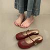 Inner Height Increase Mary Jane Bag Head Half Slippers Women's Summer Wear 2025 New French Round Head Light Mouth Versatile Sandals