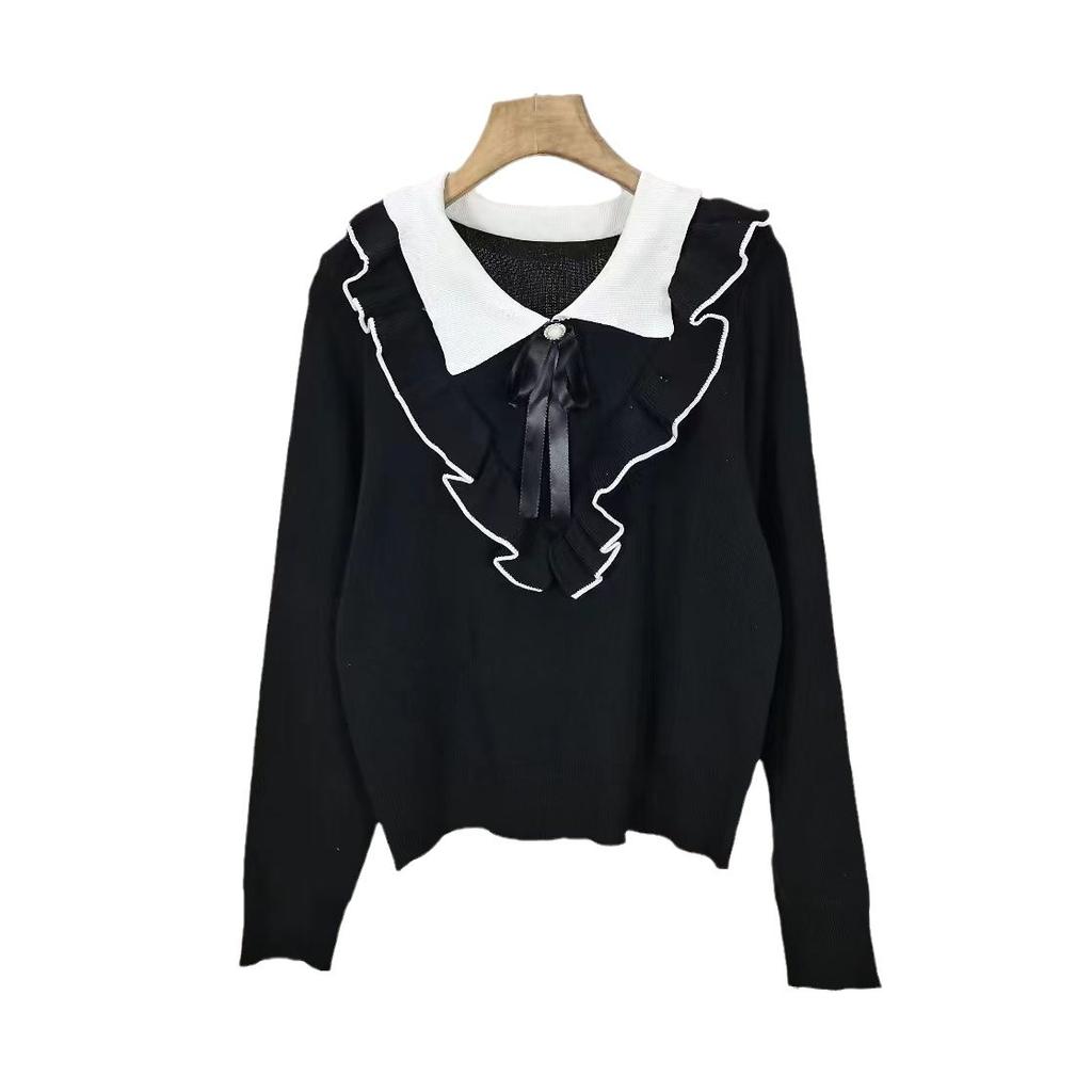 Baby Collar Sweater for Women's Autumn and Winter Fashion Knitwear Women's Winter Warm Base Shirt
