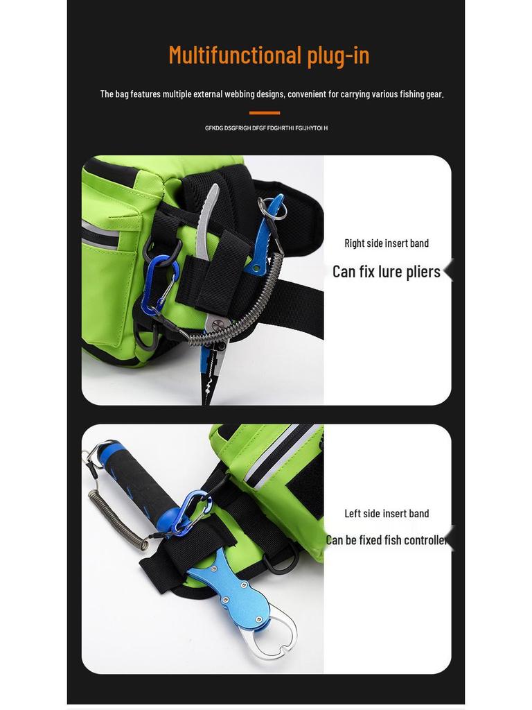 Men's Multifunctional Outdoor Cycling & Fishing Waist Bag - Expandable Crossbody Lure & Rod Storage Bag