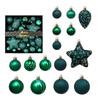 50 Piece Holiday Bauble Assortment, Plastic Tree Trim with Finish Variety for Seasonal Indoor Display Home Use