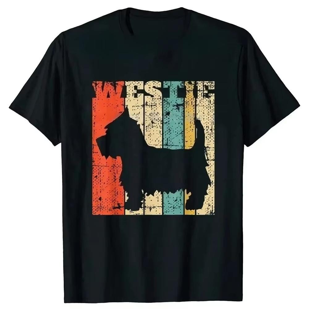 Unisex Tshirt Westie West Highland Terrier Dog Graphic Tee Crew Neck Short Sleeve Retro Pet Lover Print Casual Daily Top