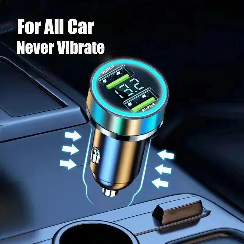Cargador de coche de 240 W, carga rápida, adaptador de 2 puertos USB para iPhone, Samsung y Xiaomi, cargadores de carga rápida con pantalla digital.