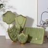 Velvet Necklace Display Holder Metal Base Jewelry Organizer  Vanity Countertop
