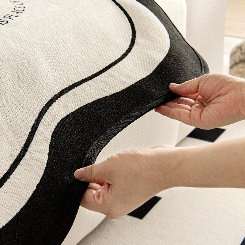Household Irregular Shaped Sofa Cushion Four Seasons Universal Bedside Blanket Light Luxury Modern Simple Straight Row Sofa Cover Towel