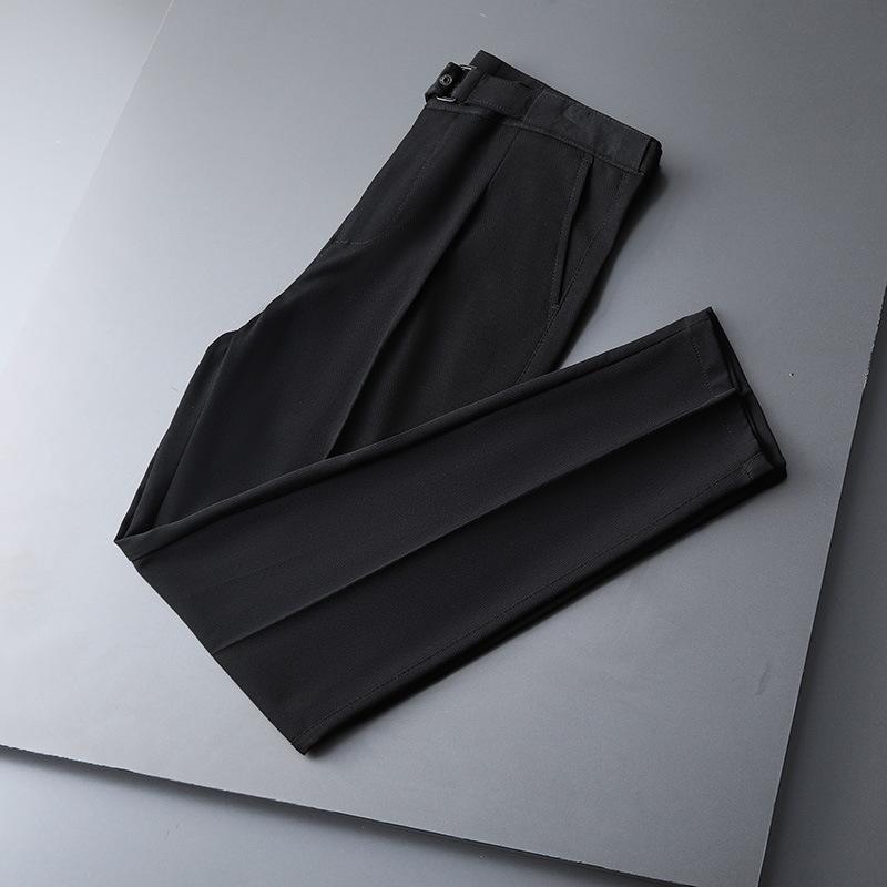 Autumn men's casual pants nine-point small trousers elastic slim-fitting small straight trousers men's and young men's business trousers