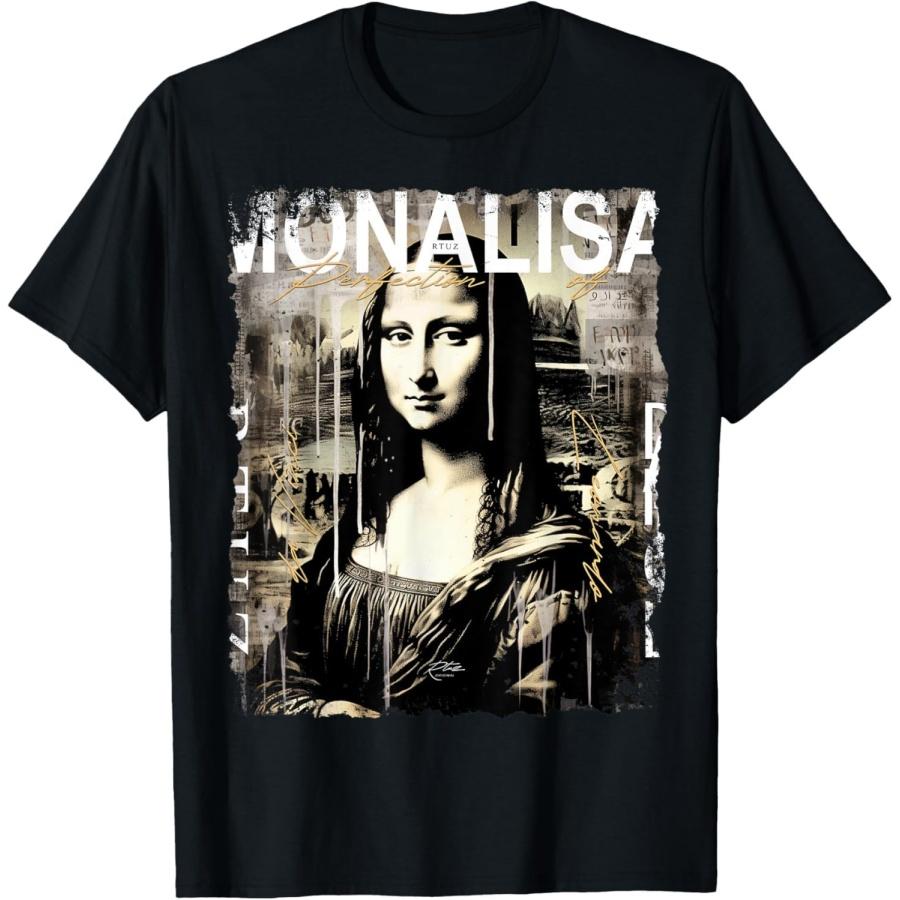 DCOJUZBO Abstract Graffiti Art Leonardo Da Vinci Art Mona Lisa T-Shirt(1) S