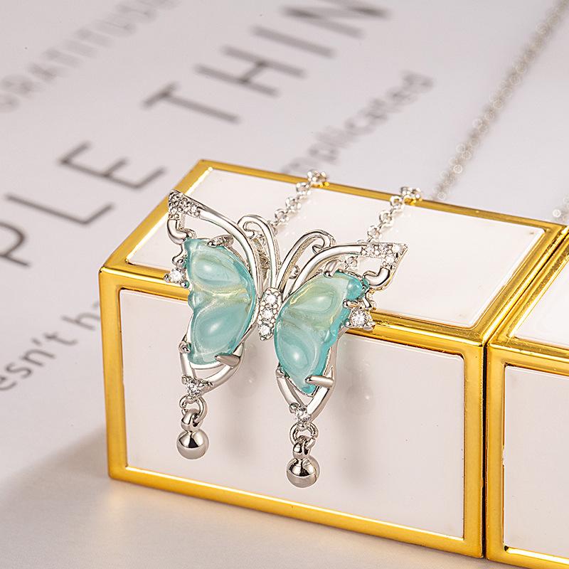 

Женское хрустальное ожерелье с подвеской в виде бабочки one size