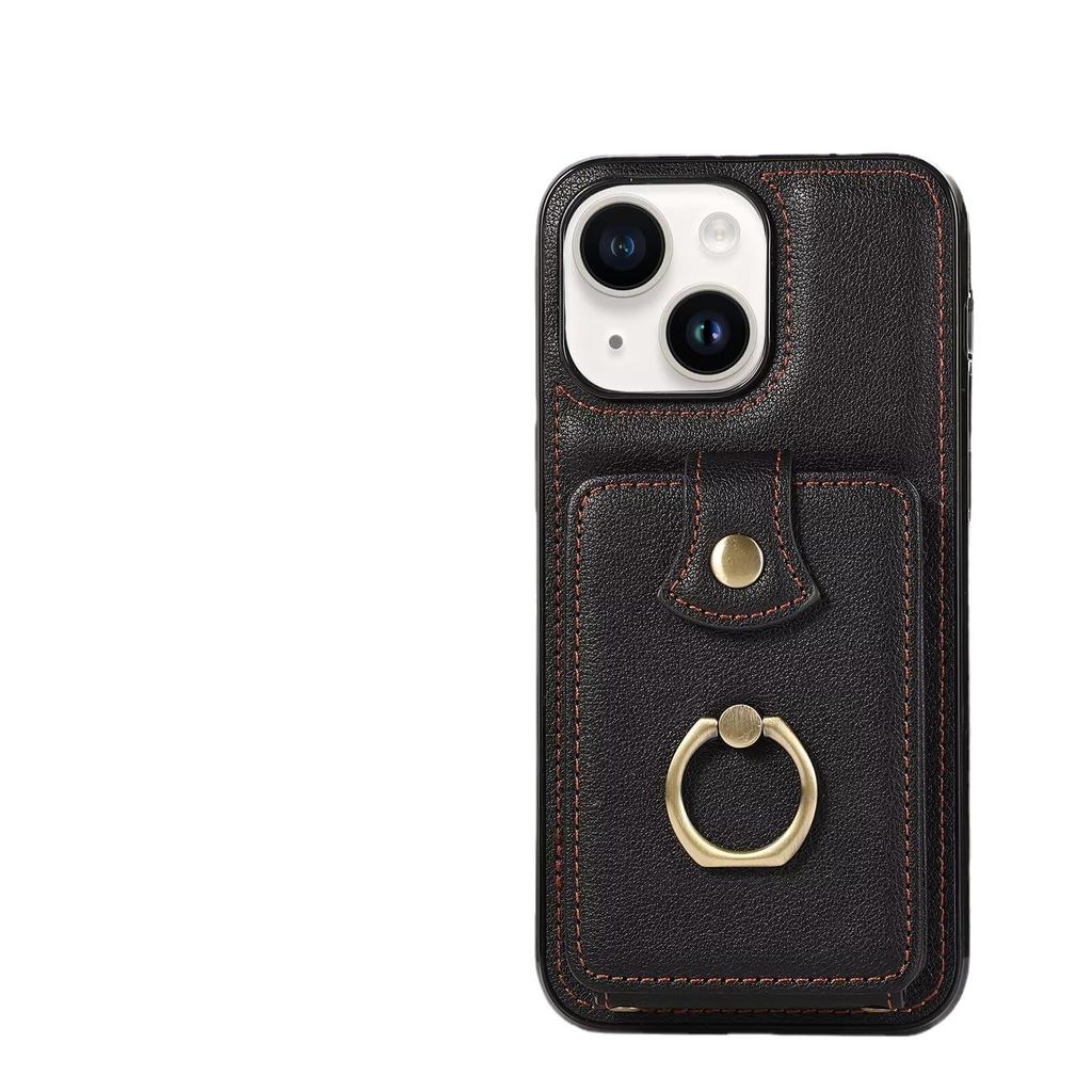 Applicable to iphone15 crossbody organ ring card bag mobile phone case 15pro multi-card all-inclusive bracket case