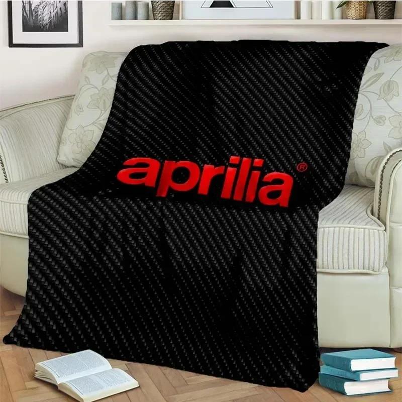 Aprilia Motorcycle Logo Printed Flannel Blanket Fashion Warm Lightweight Living Room Bedroom Sofa Bed For Picnic Blanket