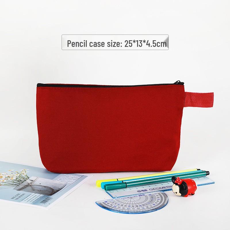 Logo Canvas Federmäppchen - Reißverschluss Make-up & Schreibwaren Organizer