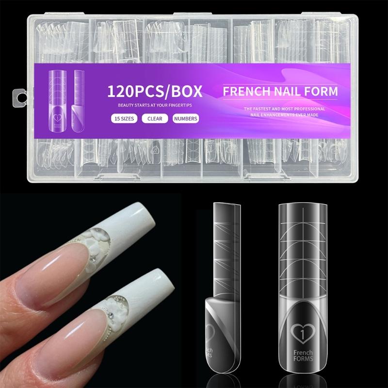 

Professional Artificial Nail Extension Mold Tips Fast Curing Extension for Home Salon Use Natural Looking Nail Forms 1