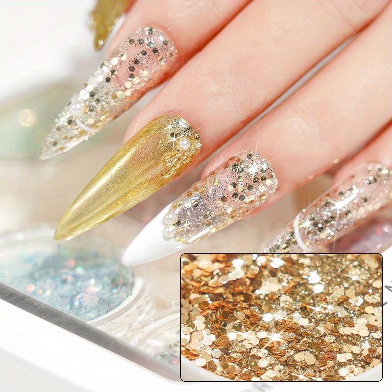 6 коробок/компл. разноцветные 3D ультратонкие блестки для ногтей — фото 3