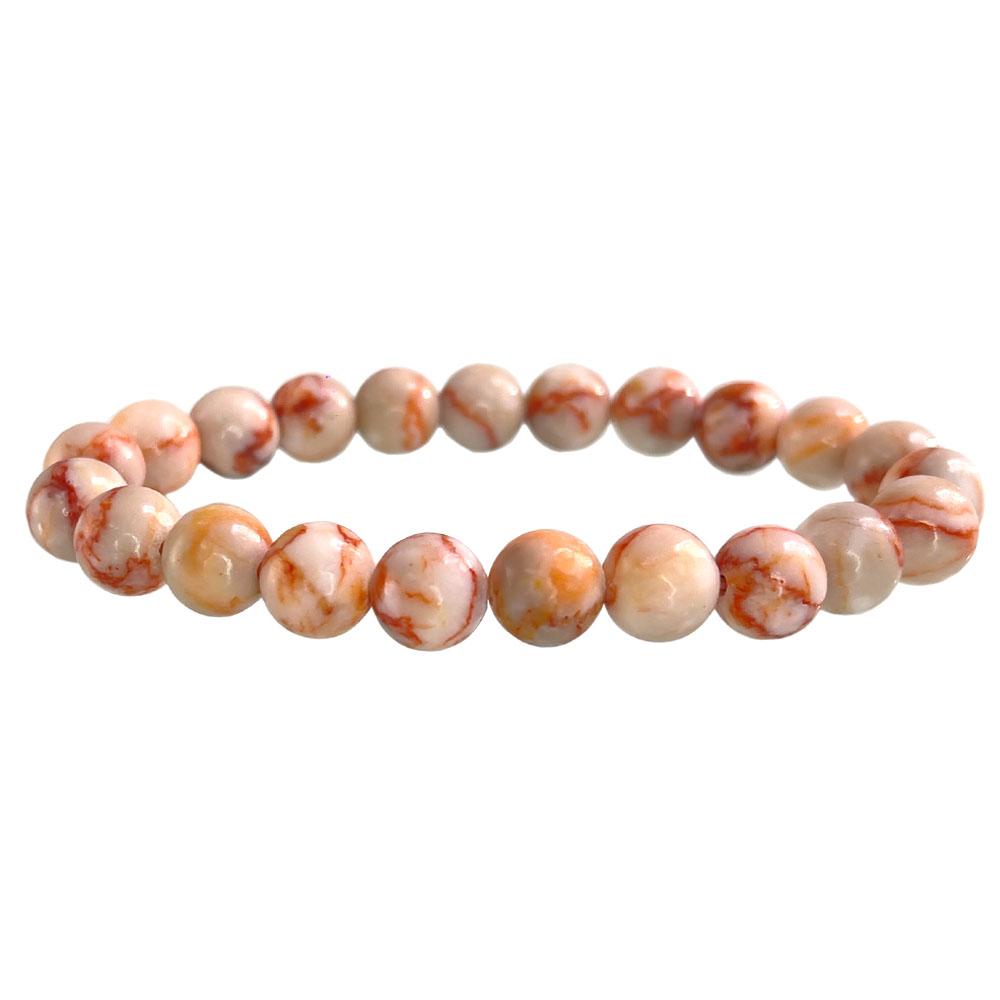 Natural Stone Beaded Bracelet 6-10mm Stretch Yoga Jewelry - Tiger Eye Turquoise Agate Jasper Healing Bangles for Women Men