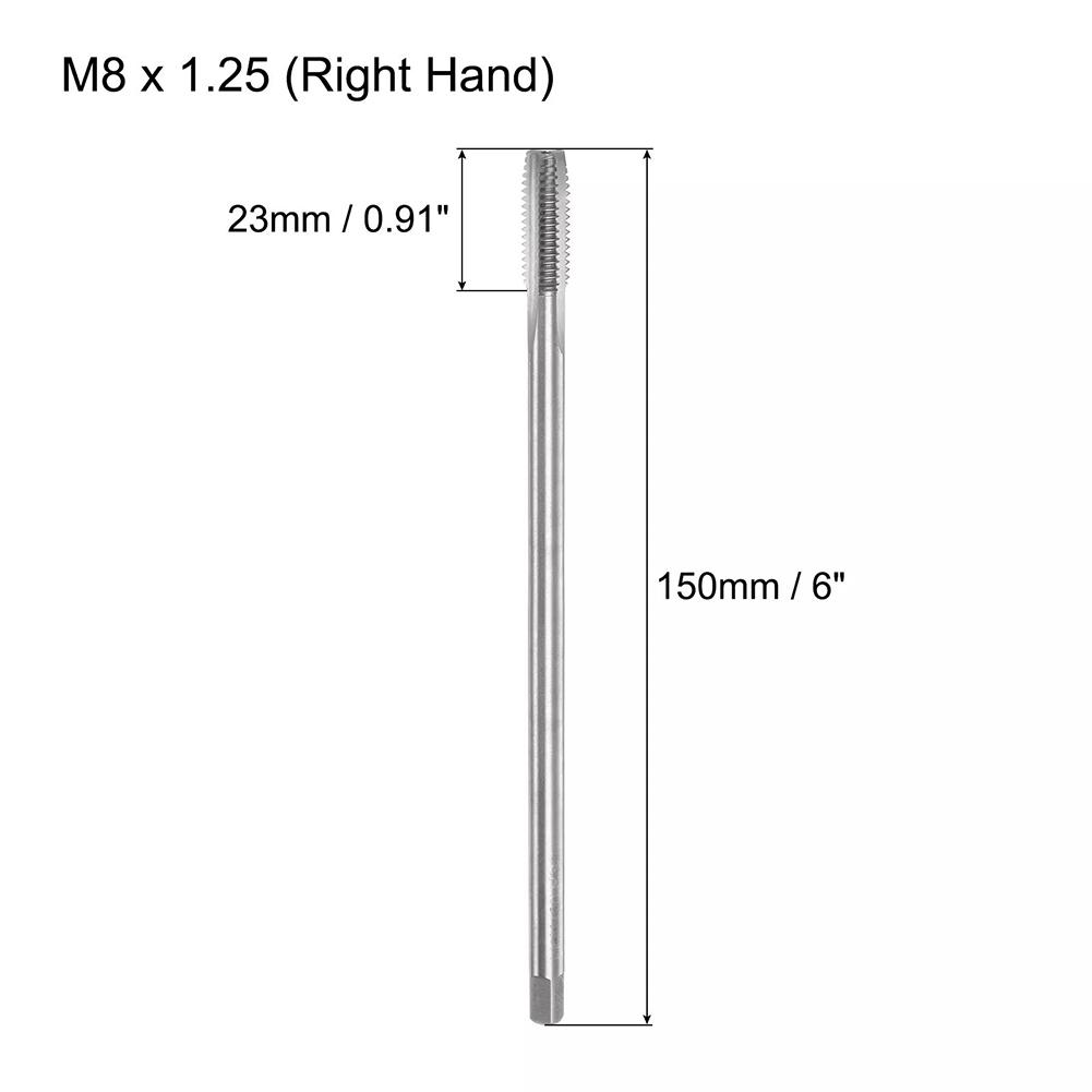 Metric Screw Thread Tap M8 X 1.25 150mm HSS Extra Long Straight Flute Tapping Drill Replacement Parts Power Hand Tools Accessory