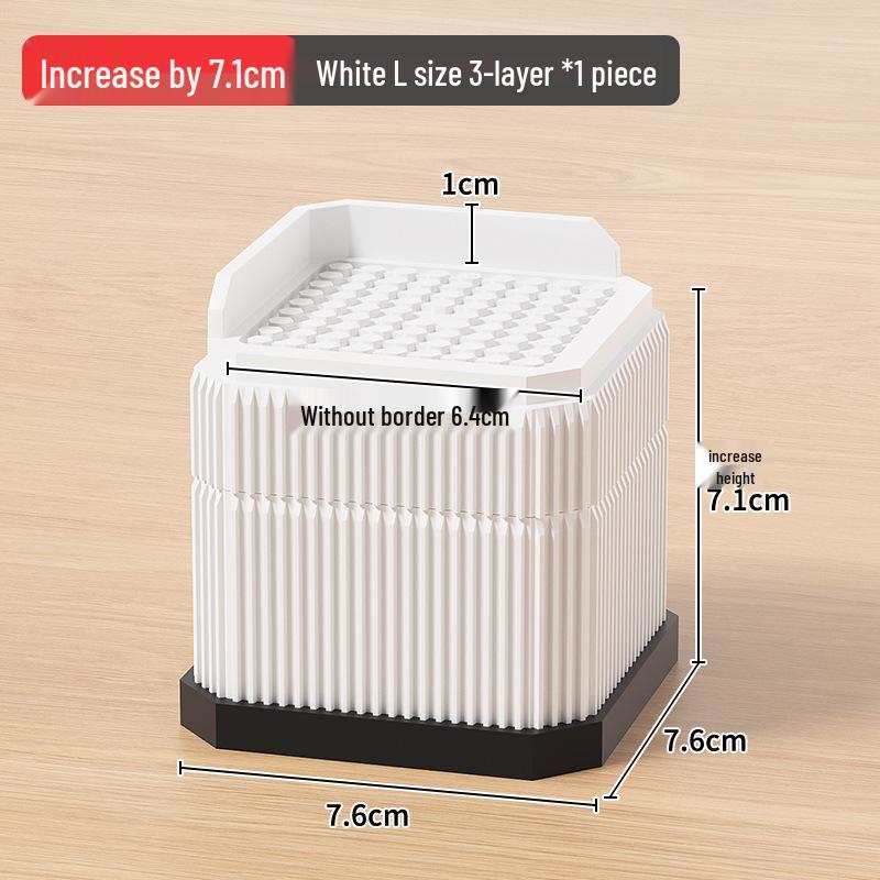 Adjustable Non-Slip Furniture Leg Pads for Moisture-Proof Heightening of Tables and Cabinets.