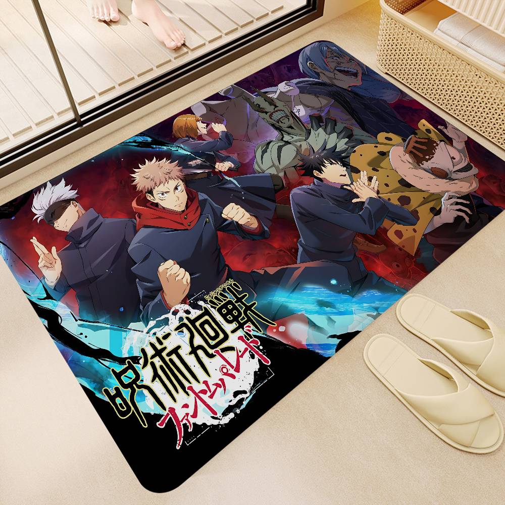 Anime Jujutsu Kaisen Bathroom Mat Anti-slip Absorb Water Long Strip Cushion Bedroon Mat Welcome Doormat