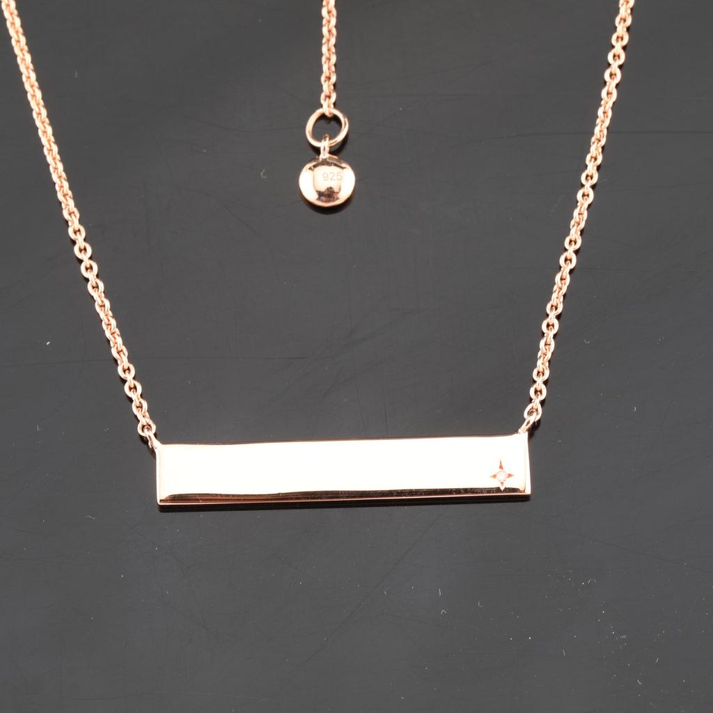 White Diamond Necklace 925 Sterling Silver Rhodium Gold & Rose Gold Jewelry