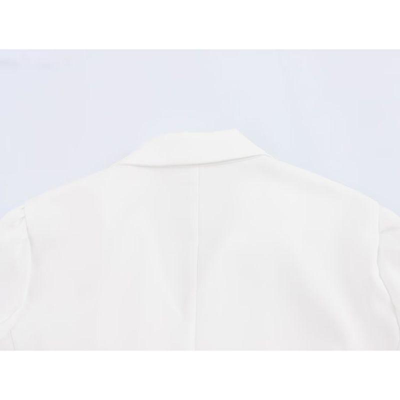 Kaslead New Arrival Women's Clothing Fashion Style Fashion Simple Double Breasted Pleated Patchwork Dress